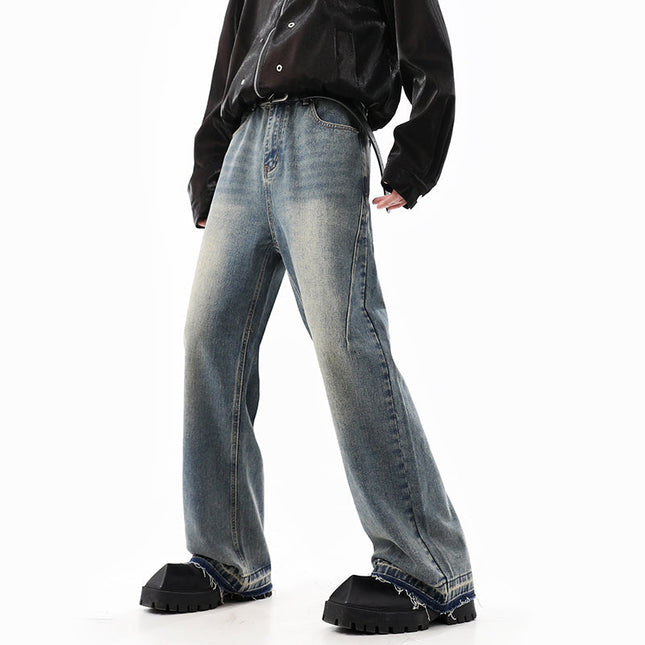 Blue Distressed Washed Straight Jeans for Men - S / Blue - Men’s Jeans