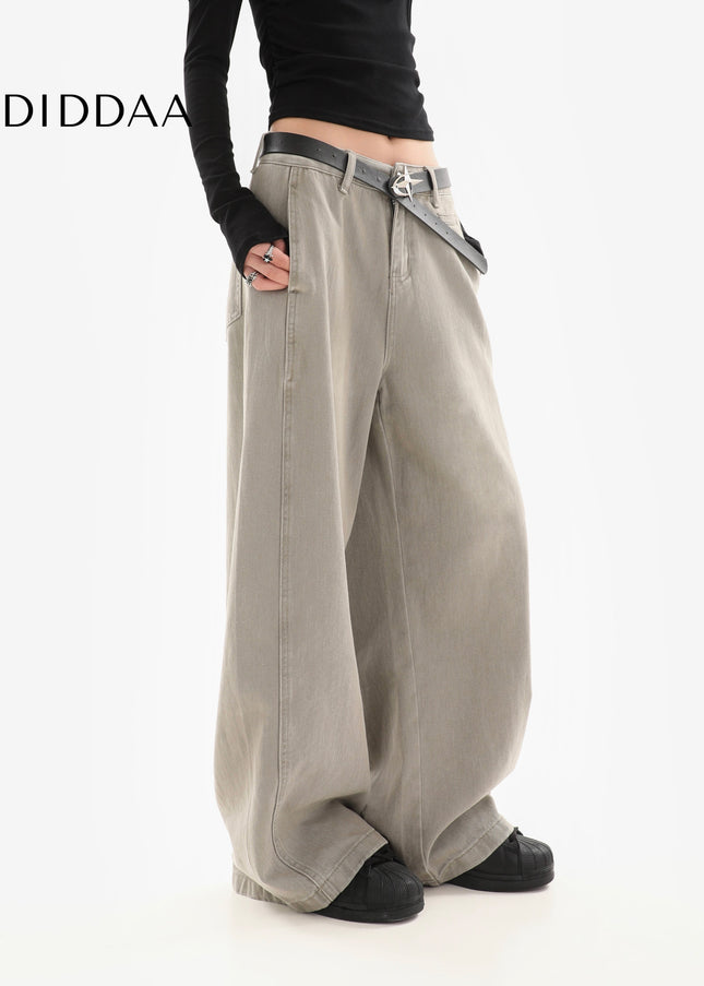 Blue Distressed Wide Leg Jeans for Women 2025 Spring Autumn - Women’s Jeans