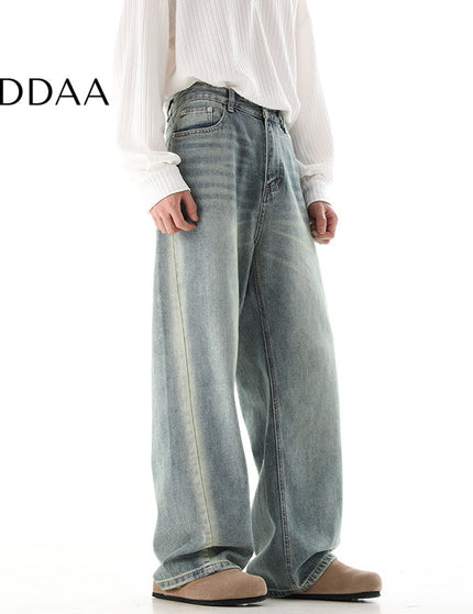 Blue Distressed Wide-Leg Vintage Jeans for Men - S / Blue - Men’s Jeans