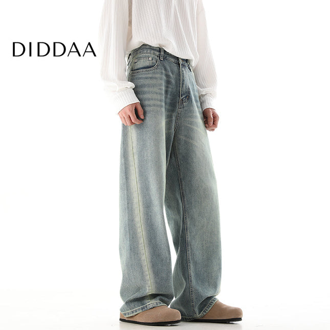 Blue Distressed Wide-Leg Vintage Jeans for Men - S / Blue - Men’s Jeans