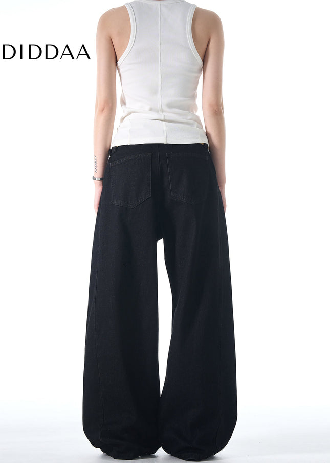 Blue Double Pleated Loose Fit Denim Jeans - Men’s Jeans