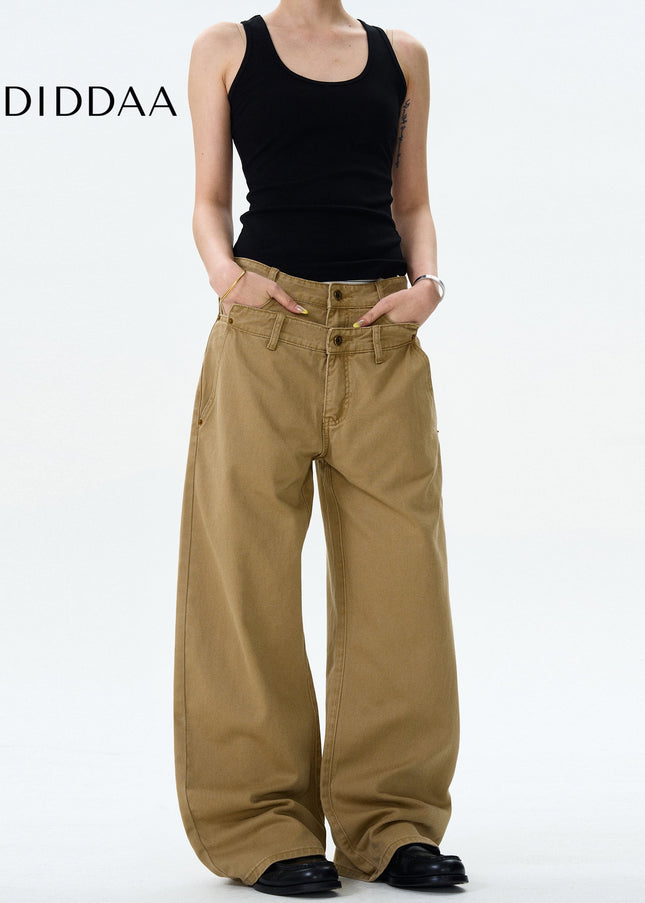 Blue Double Waist Vintage Jeans for Men and Women - Men’s Jeans