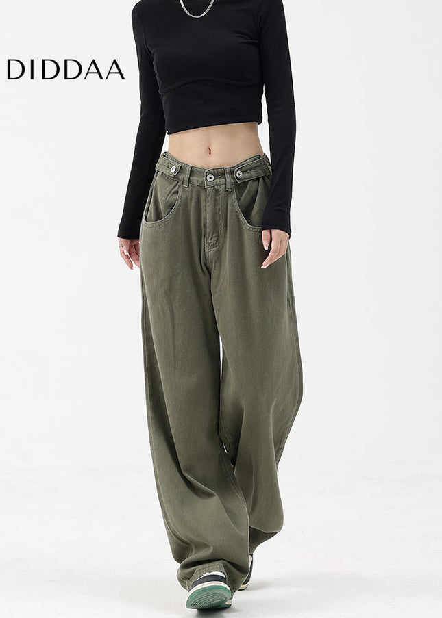 Blue Fleece Vintage Loose Straight Leg Jeans - Women’s Jeans