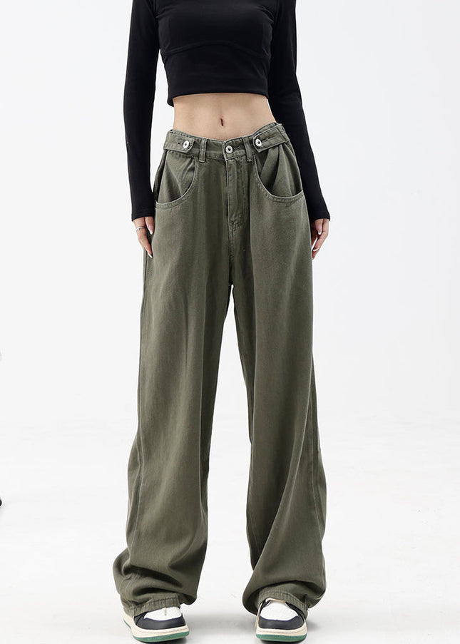 Blue Fleece Vintage Loose Straight Leg Jeans - Women’s Jeans