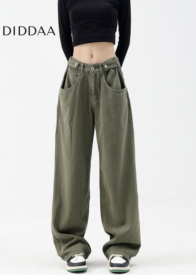 Blue Fleece Vintage Loose Straight Leg Jeans - Women’s Jeans