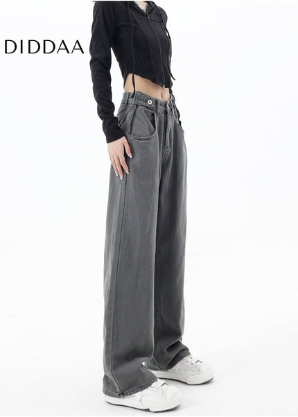 Blue Fleece Vintage Loose Straight Leg Jeans - Women’s Jeans