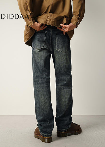 Blue Handsome Stretch Loose Straight Jeans - Men’s Jeans