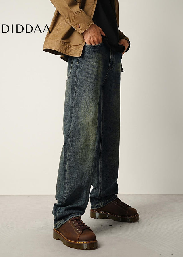 Blue Handsome Stretch Loose Straight Jeans - Men’s Jeans