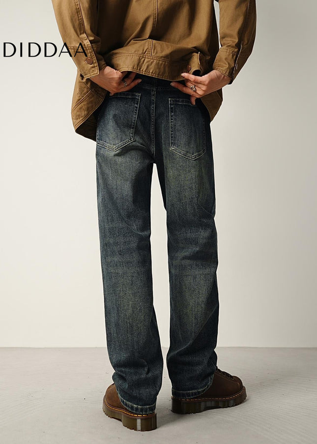 Blue Handsome Stretch Loose Straight Jeans - Men’s Jeans