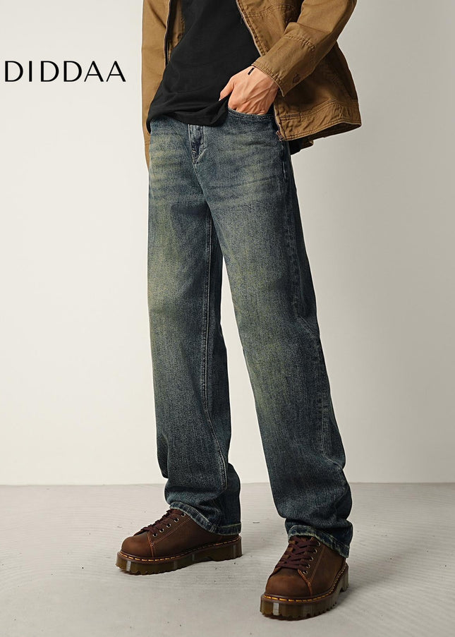 Blue Handsome Stretch Loose Straight Jeans - Men’s Jeans