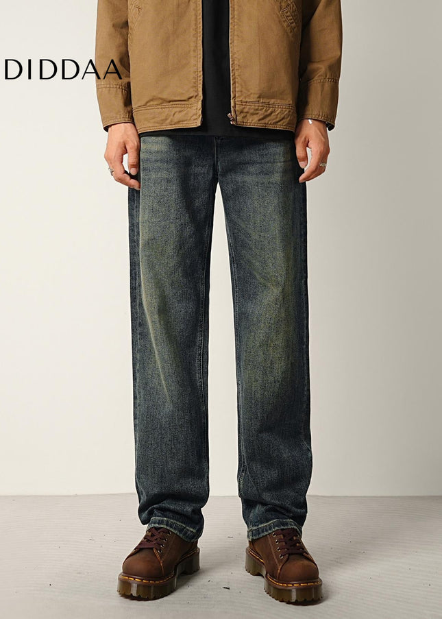 Blue Handsome Stretch Loose Straight Jeans - Men’s Jeans