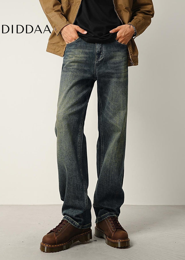 Blue Handsome Stretch Loose Straight Jeans - Men’s Jeans