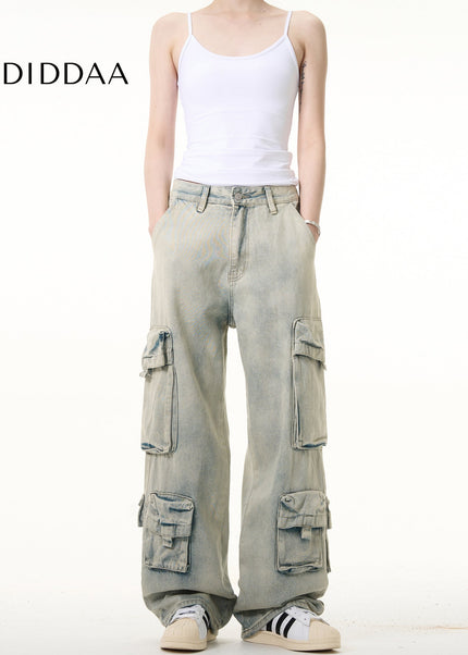 Blue Heavy Wash Multi-Pocket Cargo Jeans for Everyone - Men’s Jeans