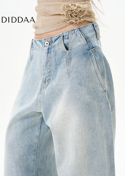 Blue High-Quality Loose Fit Waist Jeans for Men - Women’s Jeans