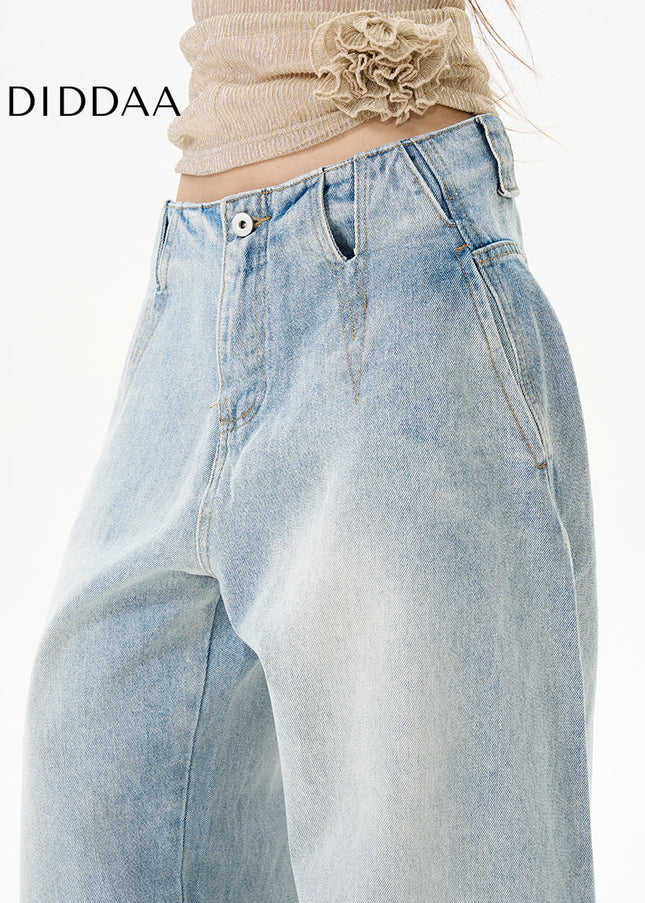 Blue High-Quality Loose Fit Waist Jeans for Men - Women’s Jeans