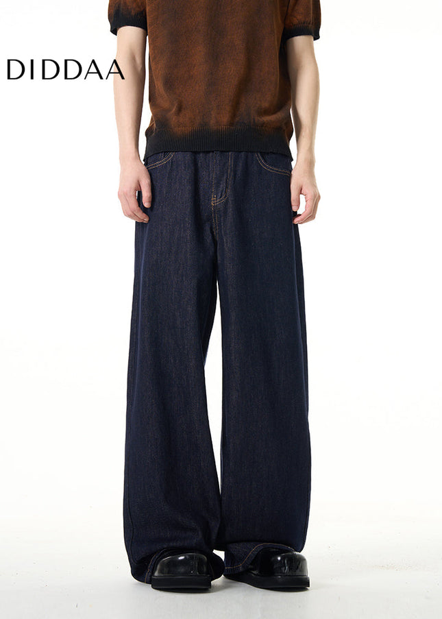 Blue High-Quality Loose Fit Wide Leg Jeans - Women’s Jeans