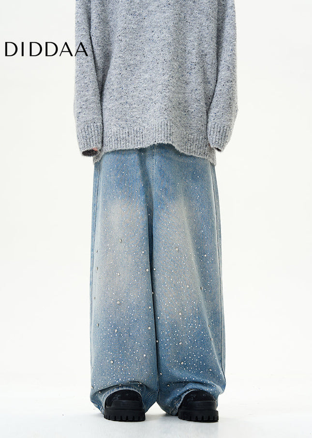 Blue High-Quality Loose Fit Wide-Leg Jeans - Women’s Jeans