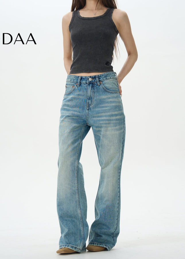 Blue High-Quality Retro Bootcut Jeans for Men - S / Mid Blue - Women’s Jeans