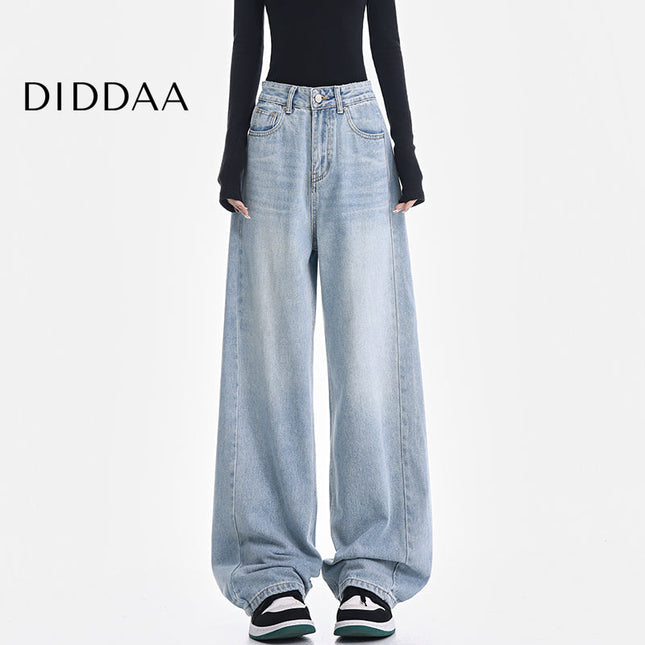 Blue High Waist Loose Scythe Pants KEN STUDIO Vintage Jeans - S / Light Blue - Women’s Jeans