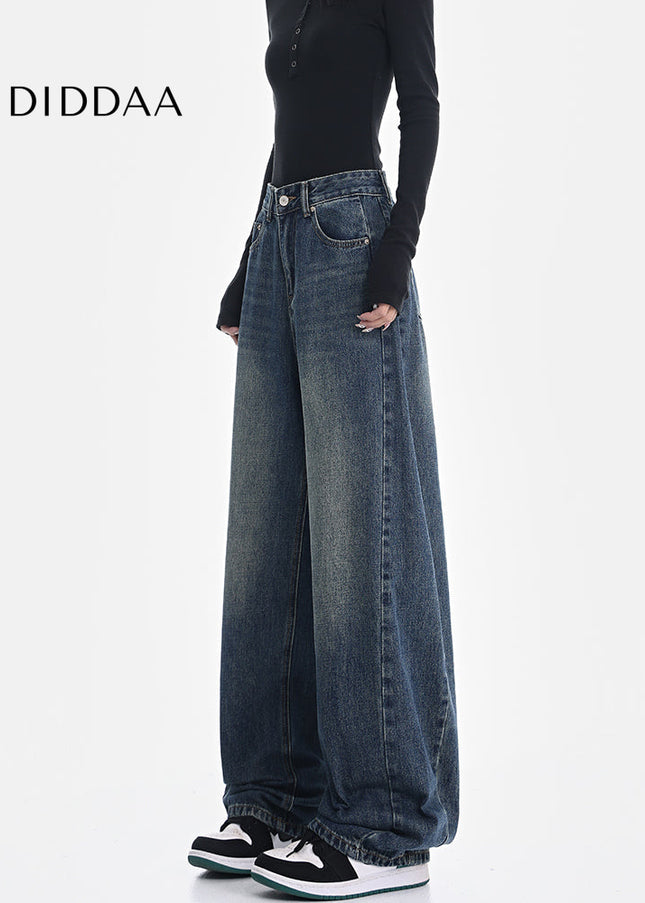 Blue High Waist Loose Scythe Pants KEN STUDIO Vintage Jeans - Women’s Jeans