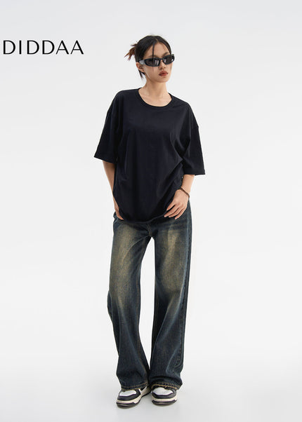 Blue High Waist Loose Wide-Leg Jeans for Women - Women’s Jeans
