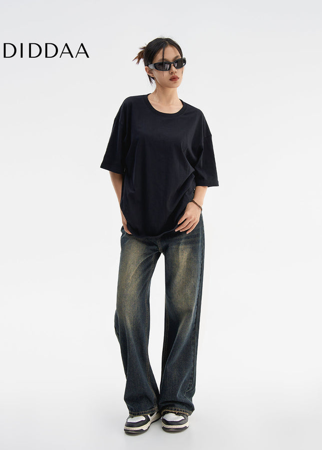 Blue High Waist Loose Wide-Leg Jeans for Women - Women’s Jeans