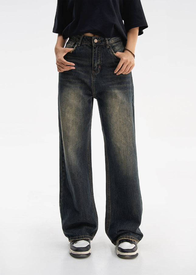 Blue High Waist Loose Wide-Leg Jeans for Women - Women’s Jeans