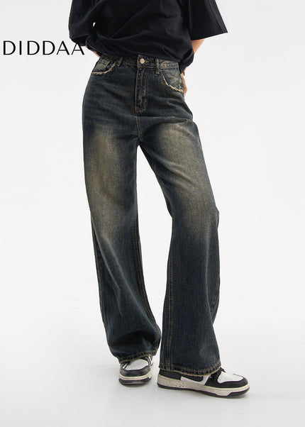 Blue High Waist Loose Wide-Leg Jeans for Women - Women’s Jeans