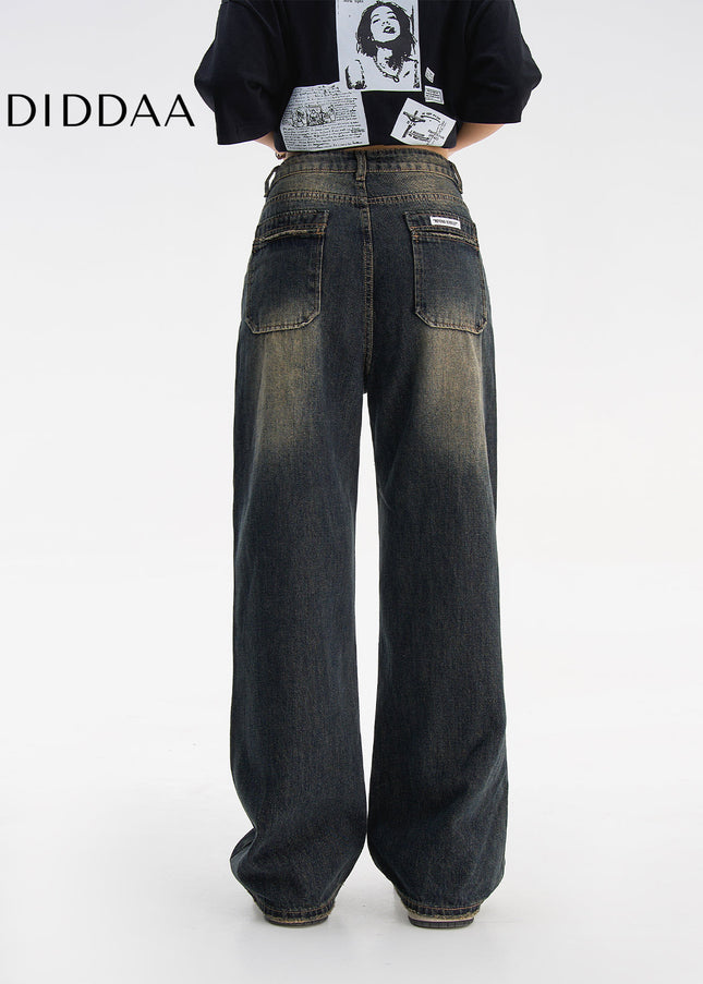 Blue High Waist Loose Wide-Leg Jeans for Women - Women’s Jeans