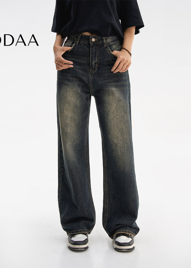 Blue High Waist Loose Wide-Leg Jeans for Women - XS / Dark Blue - Women’s Jeans