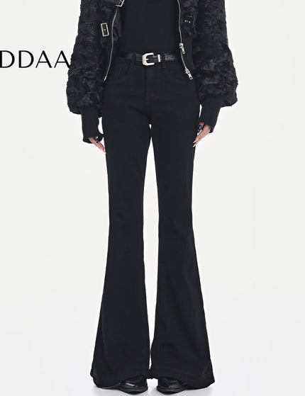 Blue High Waist Slim Bootcut Jeans for Women - S / Black - Women’s Jeans