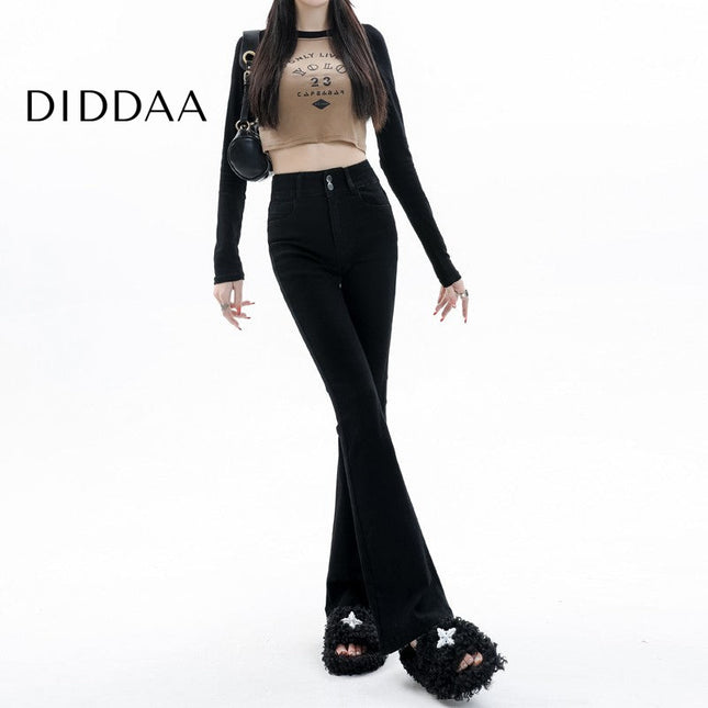 Blue High Waist Vintage Bootcut Jeans for Pear Shape Body - Women’s Jeans