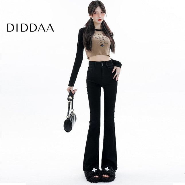 Blue High Waist Vintage Bootcut Jeans for Pear Shape Body - Women’s Jeans