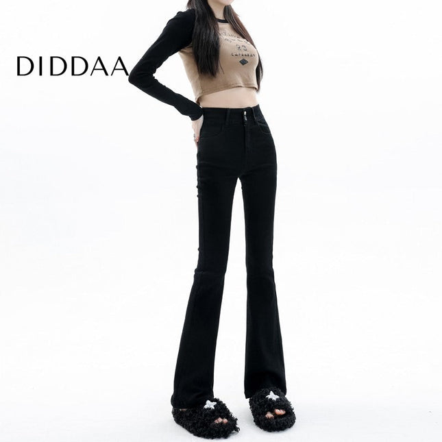 Blue High Waist Vintage Bootcut Jeans for Pear Shape Body - Women’s Jeans