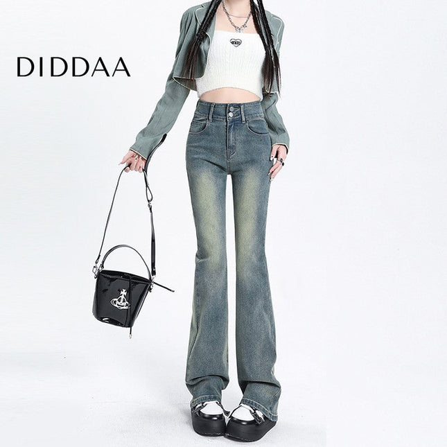 Blue High Waist Vintage Bootcut Jeans for Pear Shape Body - XS / Light Blue - Women’s Jeans