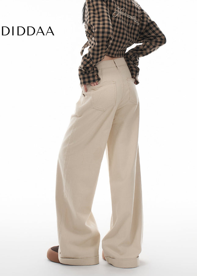 Blue High Waist Wide Leg Jeans for Women Spring 2025 - Women’s Jeans