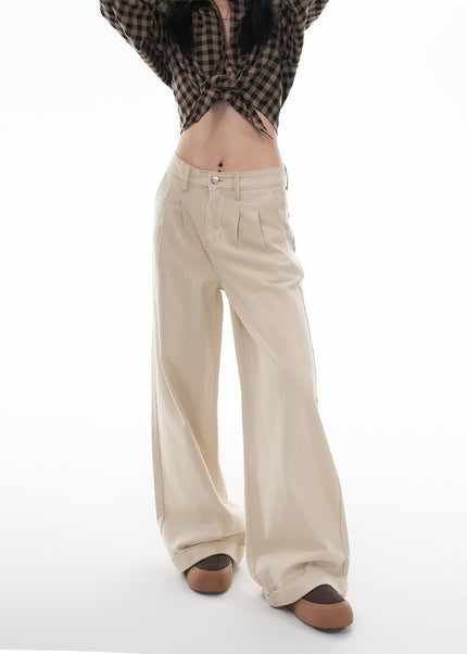 Blue High Waist Wide Leg Jeans for Women Spring 2025 - Women’s Jeans