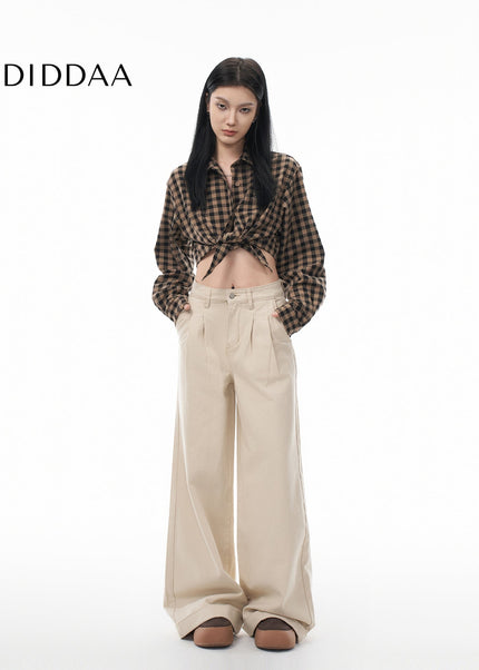 Blue High Waist Wide Leg Jeans for Women Spring 2025 - Women’s Jeans