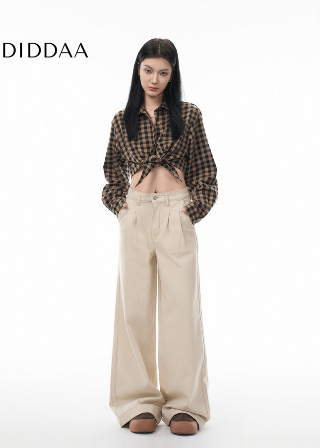 Blue High Waist Wide Leg Jeans for Women Spring 2025 - Women’s Jeans