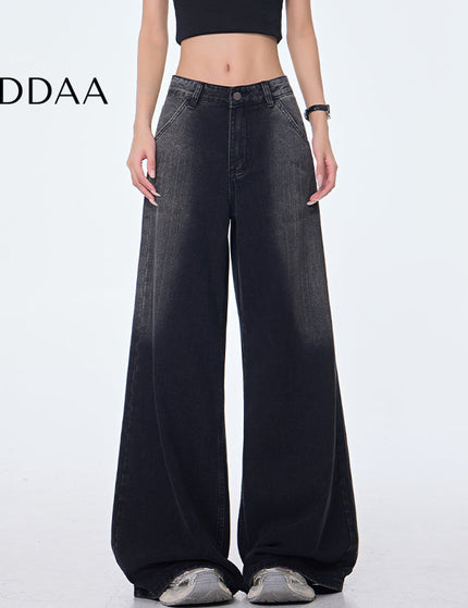 Black Retro Gradient High Waist Wide Leg Jeans - S / Black - Women’s Jeans