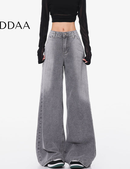 Black Retro Gradient High Waist Wide Leg Jeans - S / Grey - Women’s Jeans