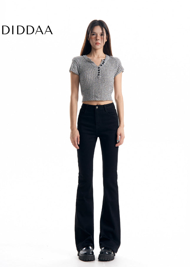 Blue High-Waisted Bootcut Jeans for Pear-Shaped Women - Women’s Jeans