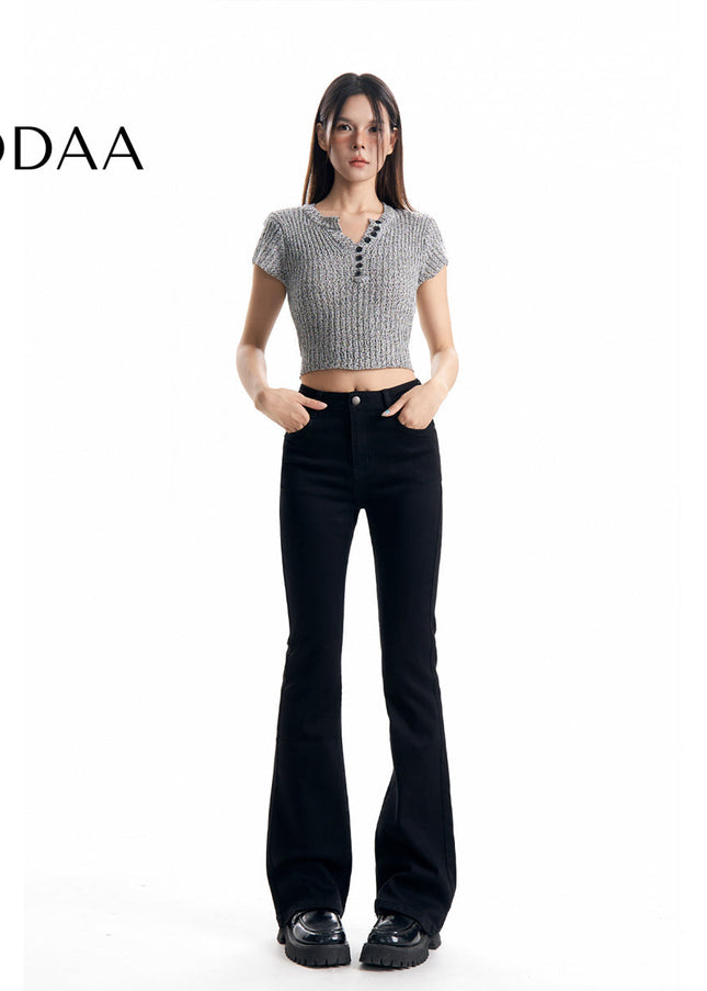 Blue High-Waisted Bootcut Jeans for Pear-Shaped Women - Women’s Jeans