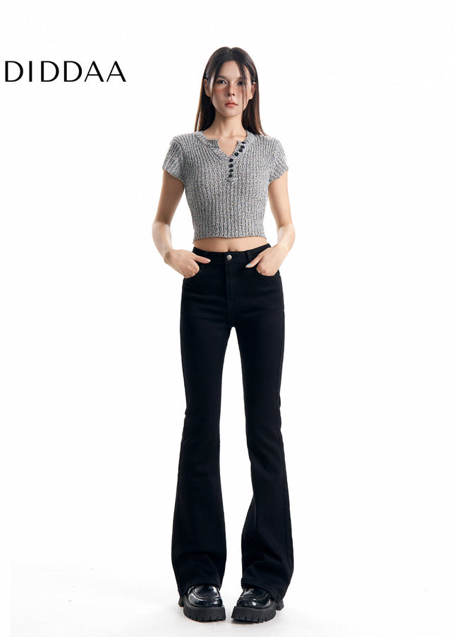 Blue High-Waisted Bootcut Jeans for Pear-Shaped Women - Women’s Jeans