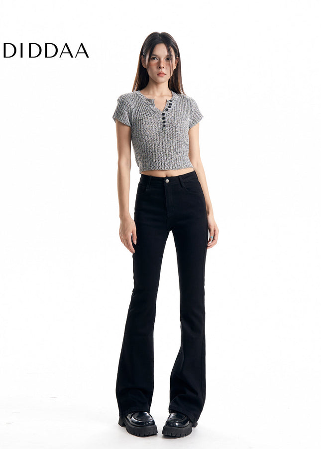 Blue High-Waisted Bootcut Jeans for Pear-Shaped Women - Women’s Jeans