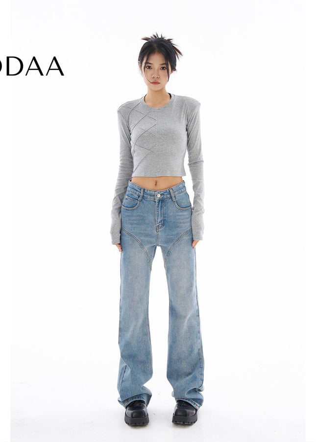 Blue High-Waisted Flared Bootcut Jeans - Women’s Jeans