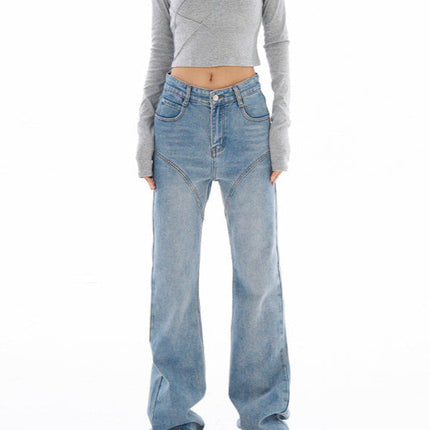 Blue High-Waisted Flared Bootcut Jeans - Women’s Jeans