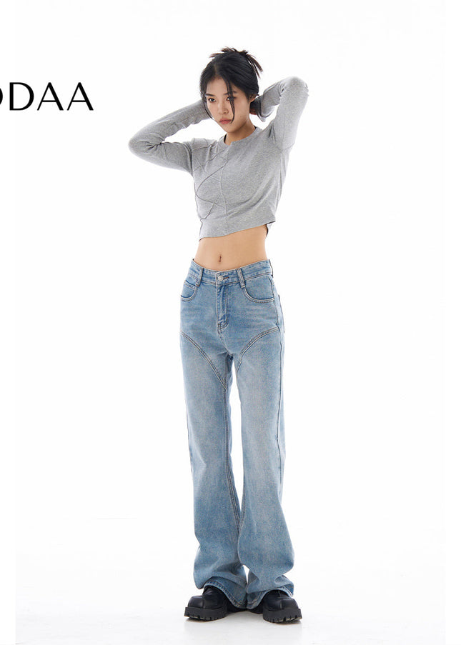 Blue High-Waisted Flared Bootcut Jeans - XS / Light Blue - Women’s Jeans