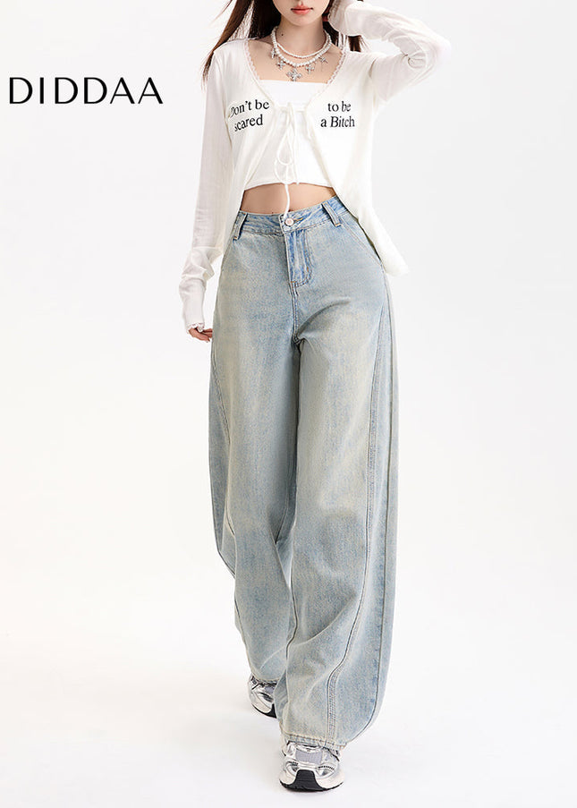 Blue High-Waisted Loose Fit Wide-Leg Jeans Women’s 2025 - Women’s Jeans