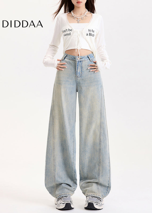 Blue High-Waisted Loose Fit Wide-Leg Jeans Women’s 2025 - Women’s Jeans